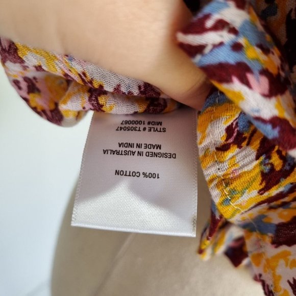 Tigerlily Talor Multicolour Leopard Print Off The Shoulder Peasant Top Size L XL - Picture 9 of 9